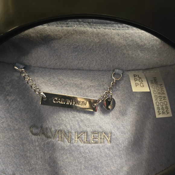 NWT Calvin Klein Baby Blue Wool Coat - Picture 3 of 8
